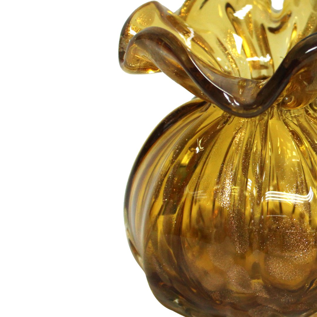 Fotografia para o produto Murano Trouxinha Golden em vidro L12xP12xA12cm cor âmbar