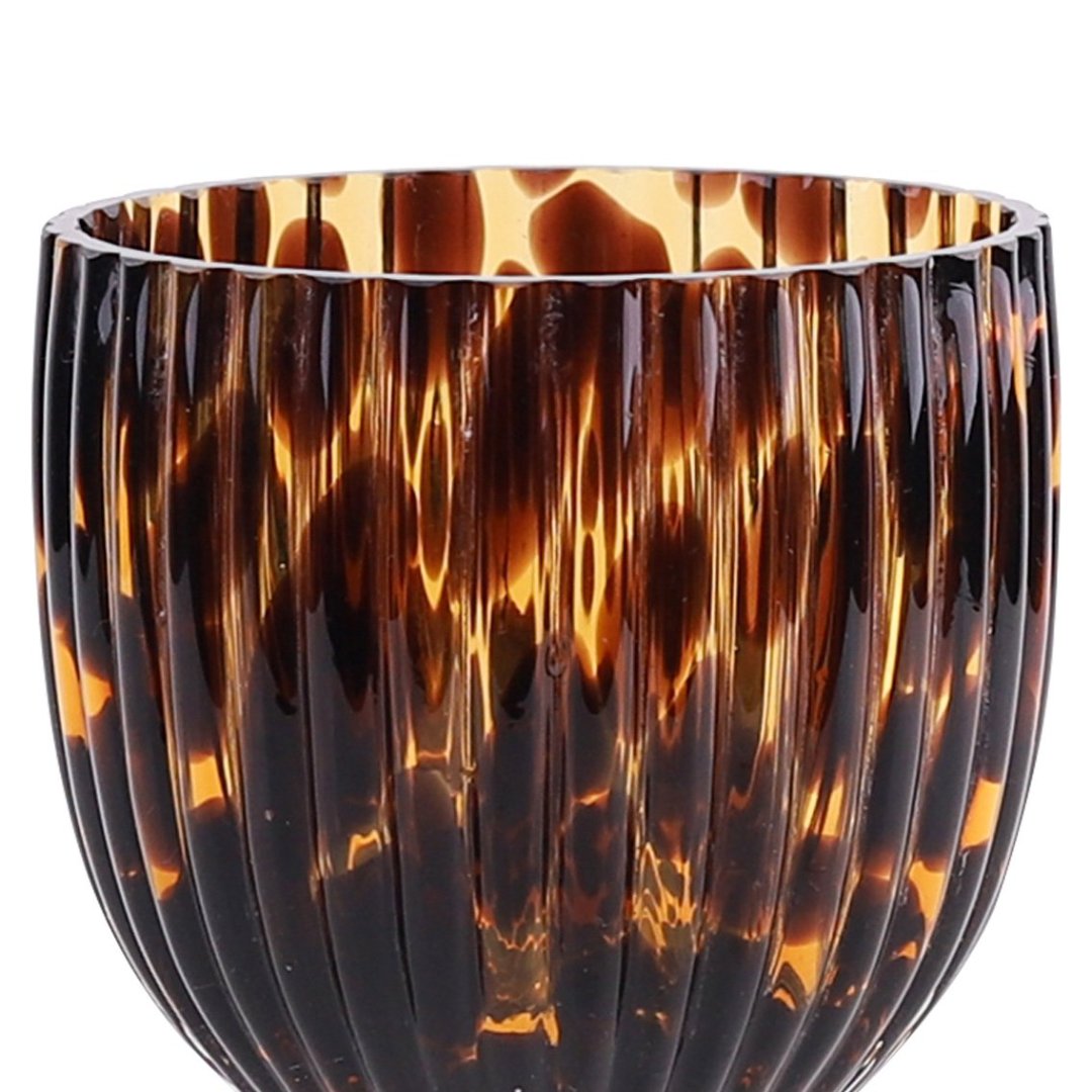 Fotografia para o produto Murano vaso bicolor em vidro L10,5xP10,5xA13cm cor marrom e laranja