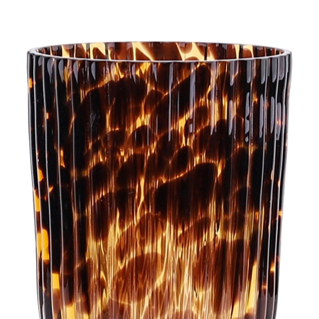 Fotografia para o produto Murano vaso bicolor em vidro L13,5xP13,5xA21cm cor marrom e laranja