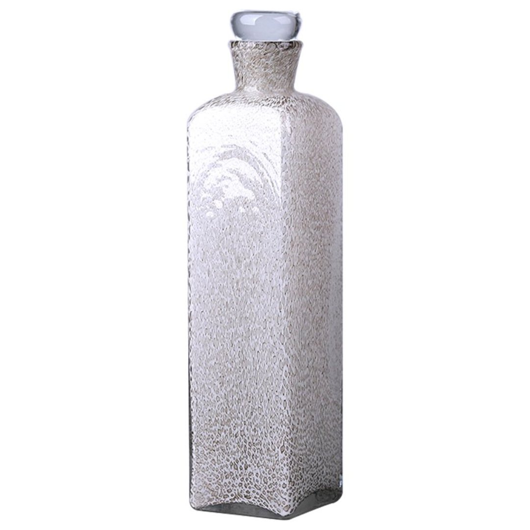 Imagem ilustrativa para Murano vaso em vidro com tampa transparente L10xP10xA42,5cm cor branco pérola