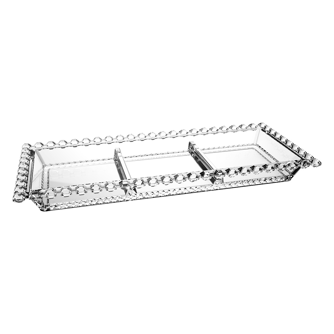 Imagem ilustrativa para Petisqueira com 3 divisórias em cristal L30xP13xA2,5cm