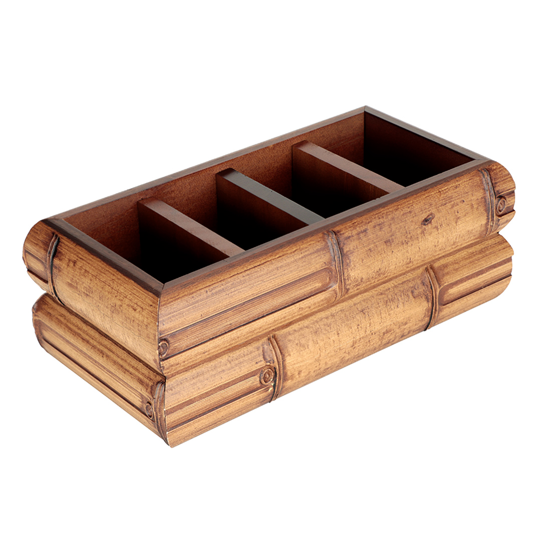 Imagem ilustrativa para Porta controle remoto de madeira L24,5xP12,5xA9cm cor marrom