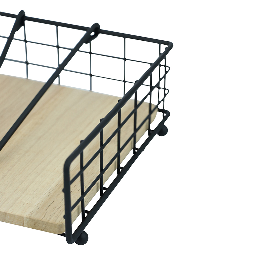 Fotografia para o produto Porta guardanapo em metal com base de madeira L19xP19xA7cm