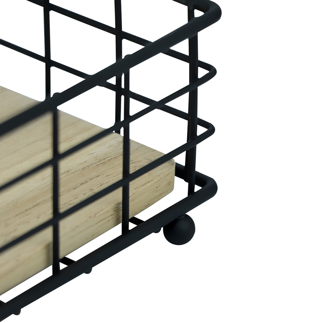 Fotografia para o produto Porta guardanapo em metal com base de madeira L19xP19xA7cm