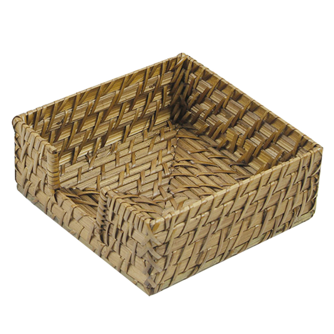 Imagem ilustrativa para Porta guardanapo quadrado em bambu e rattan L15xP15xA6cm