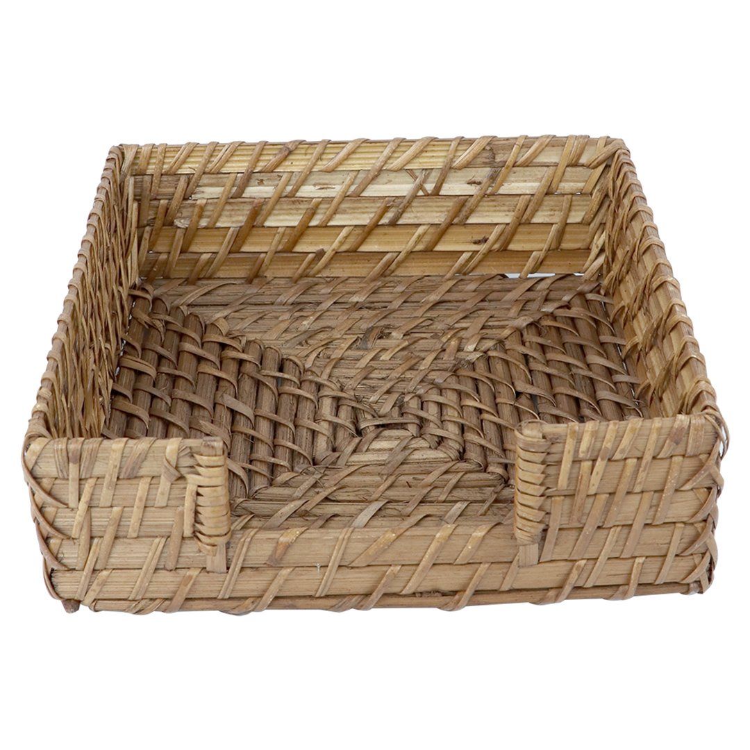 Fotografia para o produto Porta guardanapo quadrado em bambu e rattan L18xP18xA6cm