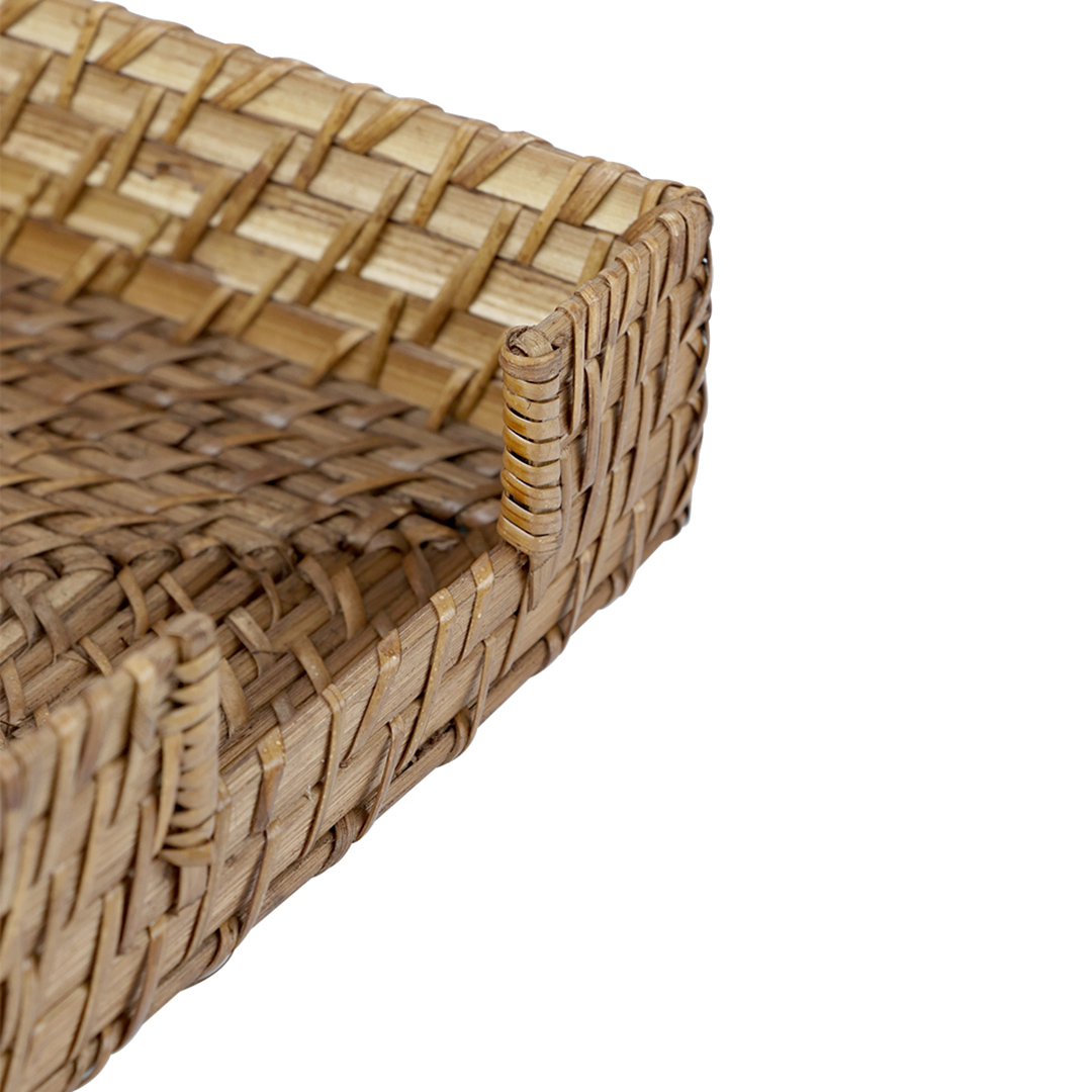 Fotografia para o produto Porta guardanapo quadrado em bambu e rattan L18xP18xA6cm