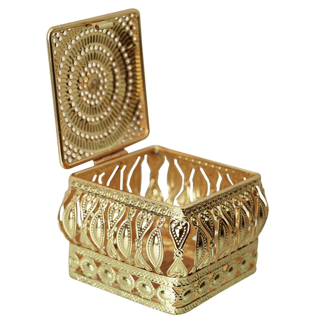 Fotografia para o produto Porta joias quadrado em ferro L9,5xP9,5xA8cm