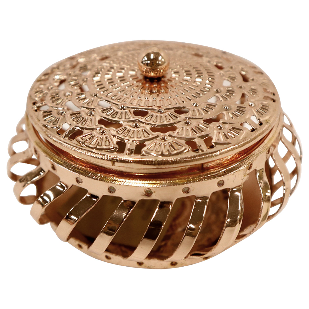 Imagem ilustrativa para Porta joias redondo em ferro Ø10,5xA7cm cor cobre