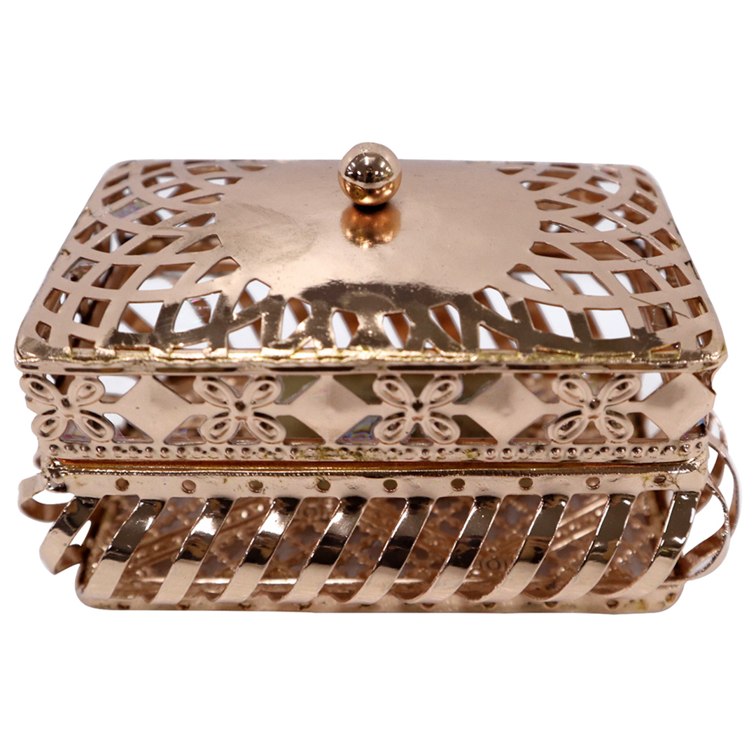 Imagem ilustrativa para Porta joias retangular em ferro L11,5xP8xA7cm cor cobre