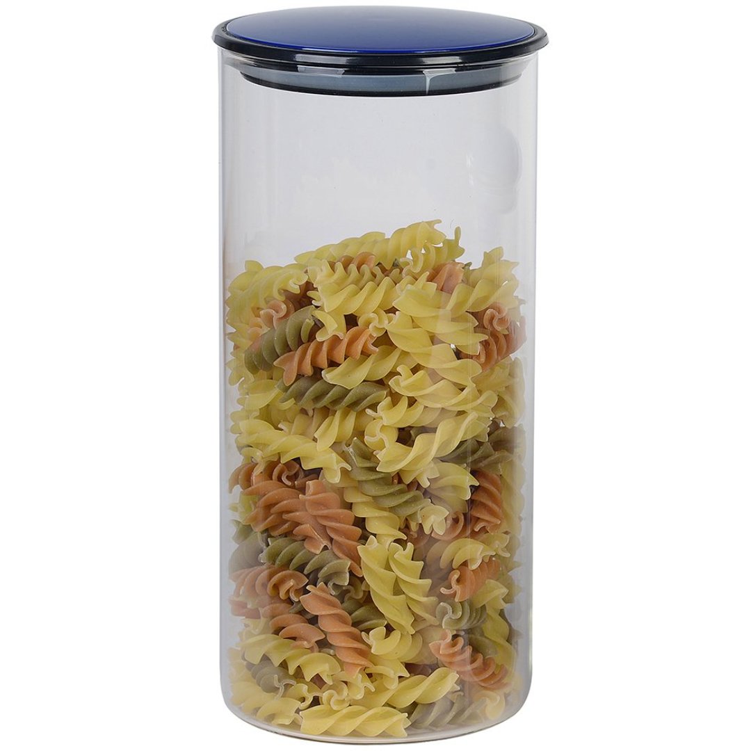 Imagem ilustrativa para Porta mantimento em vidro borossilicato com tampa azul cobalto 1,4L Ø10xA22,5cm