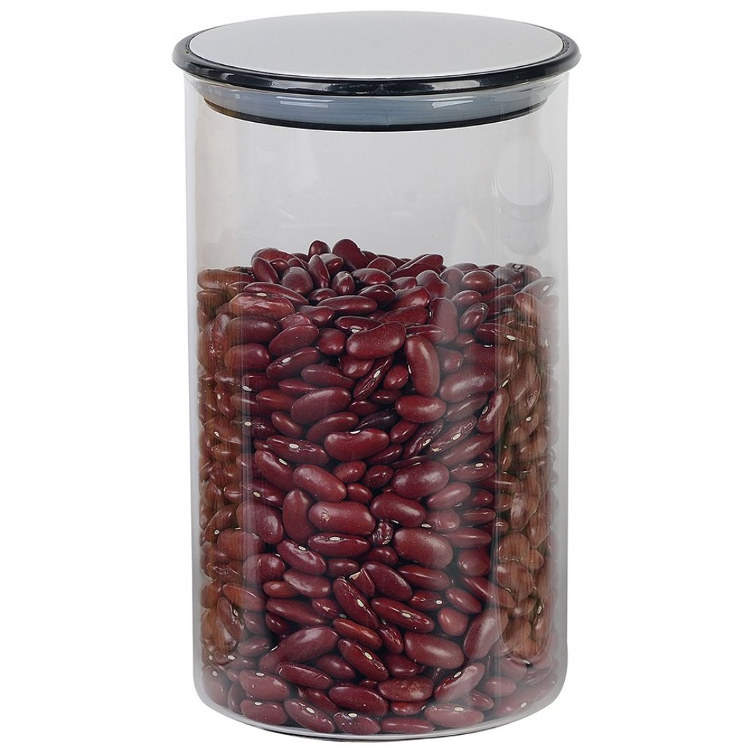 Imagem ilustrativa para Porta mantimento em vidro borossilicato com tampa branca 1L Ø10xA17,5cm