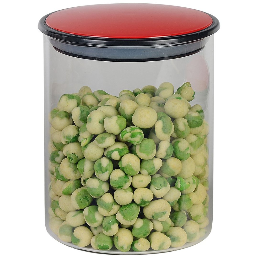 Imagem ilustrativa para Porta mantimento em vidro borossilicato com tampa vermelha 800ml Ø10xA13cm