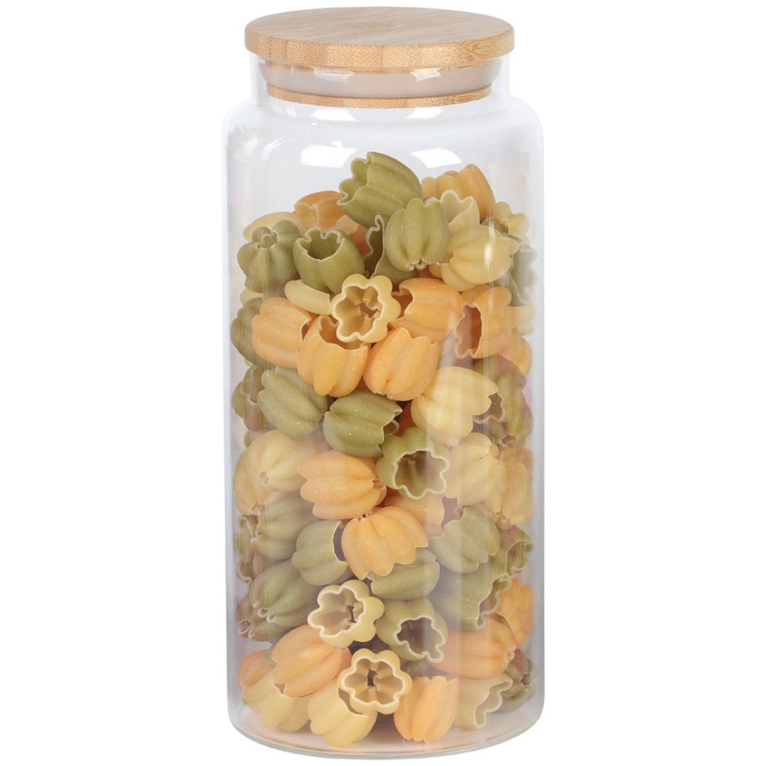 Imagem ilustrativa para Porta mantimento em vidro borossilicato com tampa em bambu 1,4L Ø10xA22cm