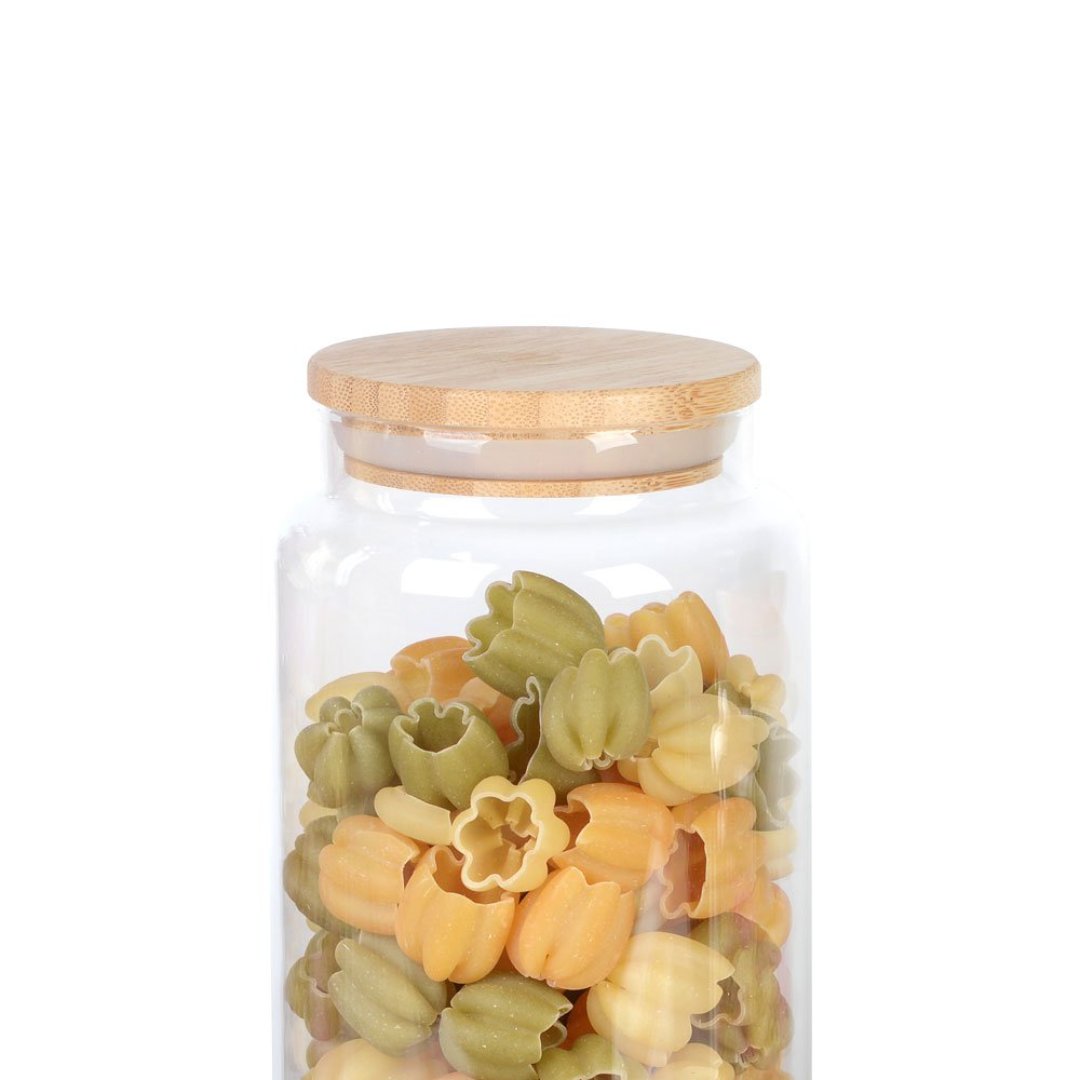 Fotografia para o produto Porta mantimento em vidro borossilicato com tampa em bambu 1,4L Ø10xA22cm