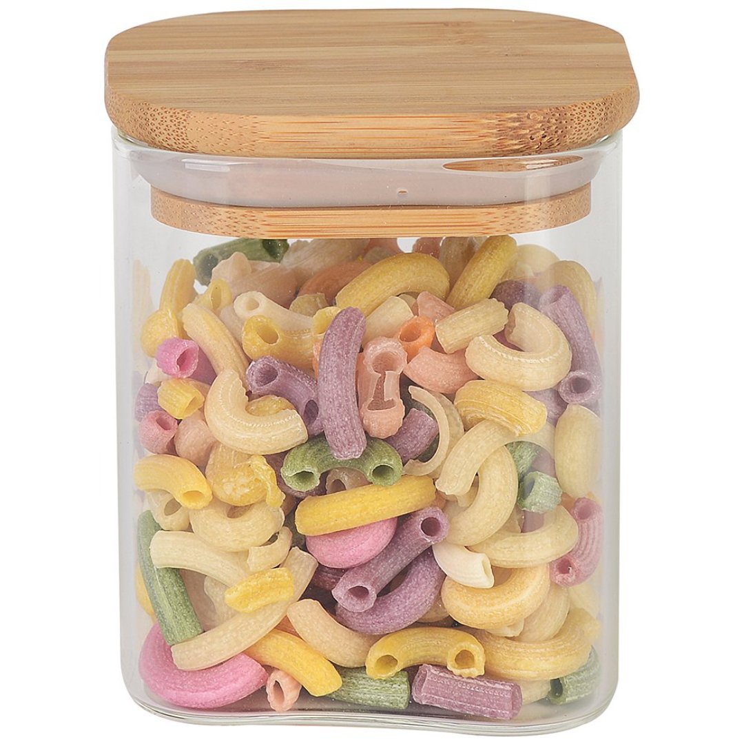Fotografia para o produto Porta mantimento em vidro borossilicato com tampa em bambu 400ml D8xA10cm