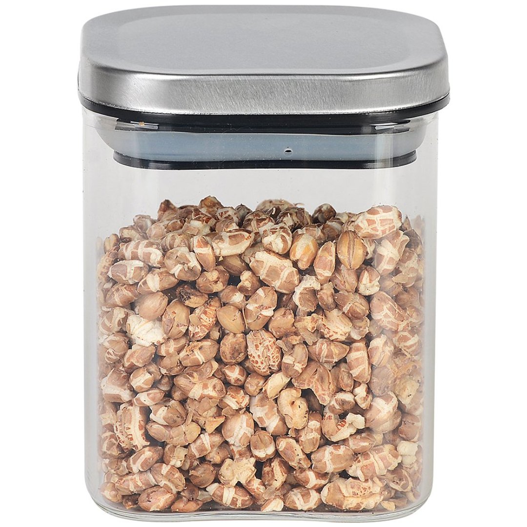 Fotografia para o produto Porta mantimento em vidro borossilicato com tampa em metal 400ml D8xA10cm