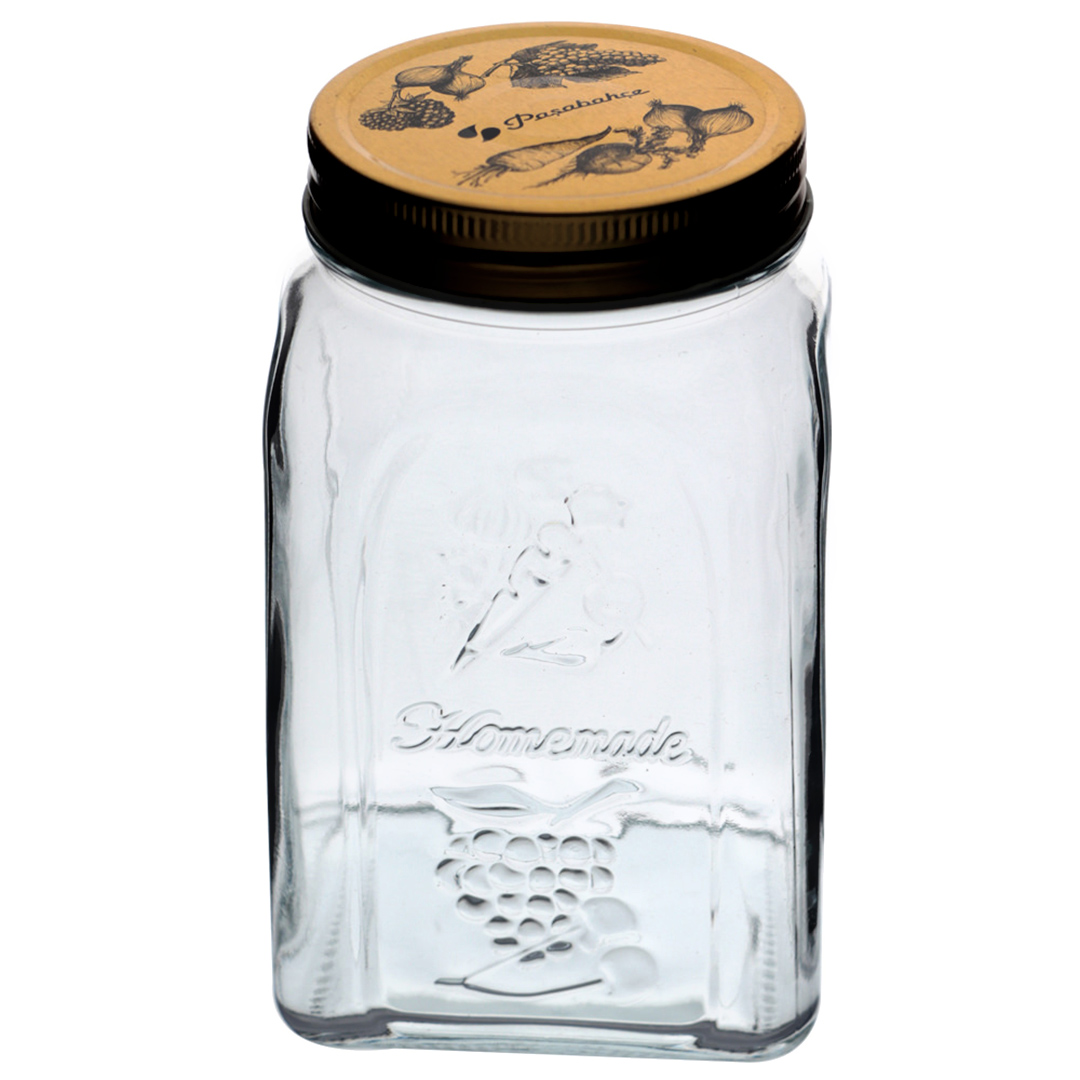 Imagem ilustrativa para Porta mantimento em vidro com tampa em metal 1L Ø10xA17cm