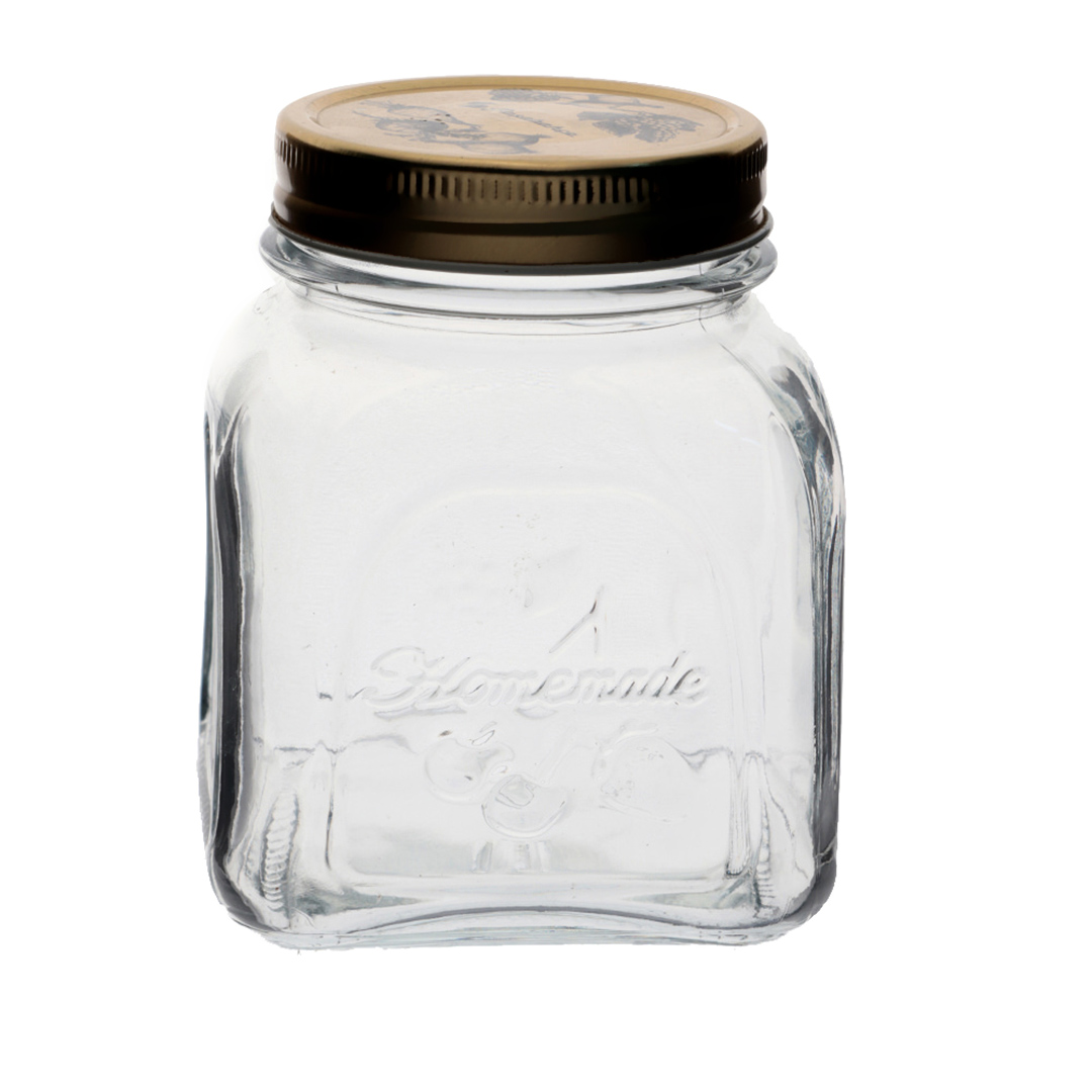 Fotografia para o produto Porta mantimento em vidro com tampa de metal 500ml Ø9xA11cm