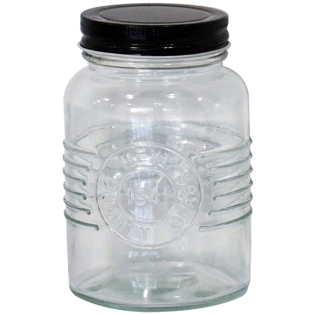 Fotografia para o produto Porta mantimento em vidro com tampa de metal 600ml Ø9xA13cm