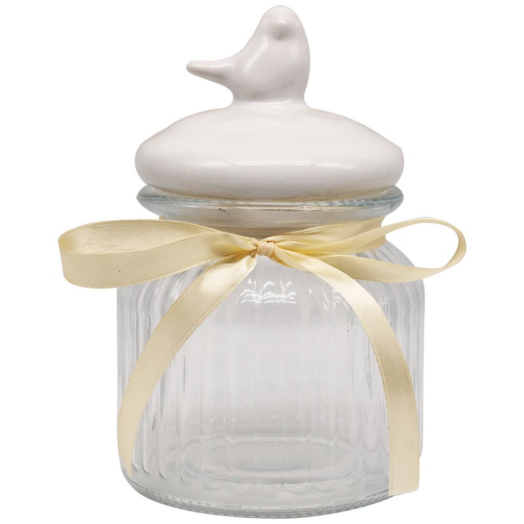 Fotografia para o produto Porta mantimento em vidro com tampa em ceramica 600ml D11xA18cm Fotografia para o produto Porta mantimento em vidro com tampa em ceramica 600ml D11xA18cm