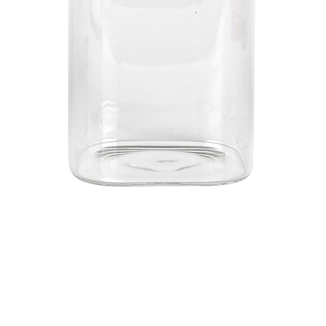 Fotografia para o produto Porta mantimento quadrado em vidro borossilicato com tampa de metal prata 1,1L L10xP10xA18cm