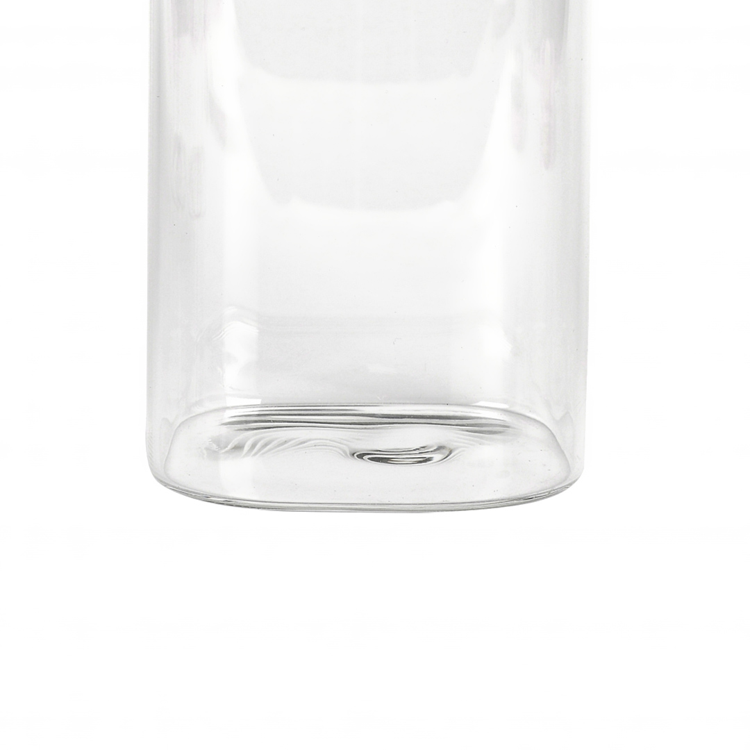 Fotografia para o produto Porta mantimento quadrado em vidro borossilicato com tampa de metal prata 1,4L L10xP10xA22cm