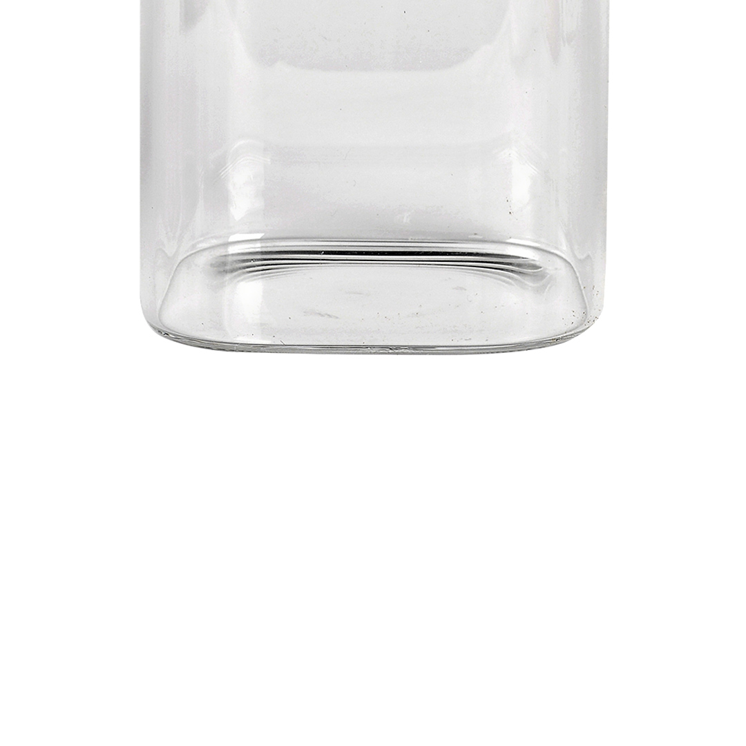 Fotografia para o produto Porta mantimento quadrado em vidro borossilicato com tampa de metal prata 800ml L10xP10xA14cm