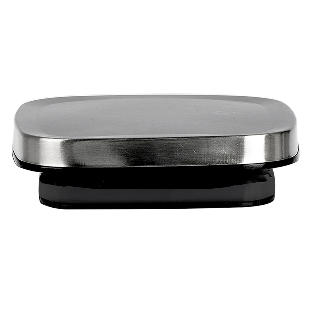 Fotografia para o produto Porta mantimento quadrado em vidro borossilicato com tampa de metal prata 800ml L10xP10xA14cm