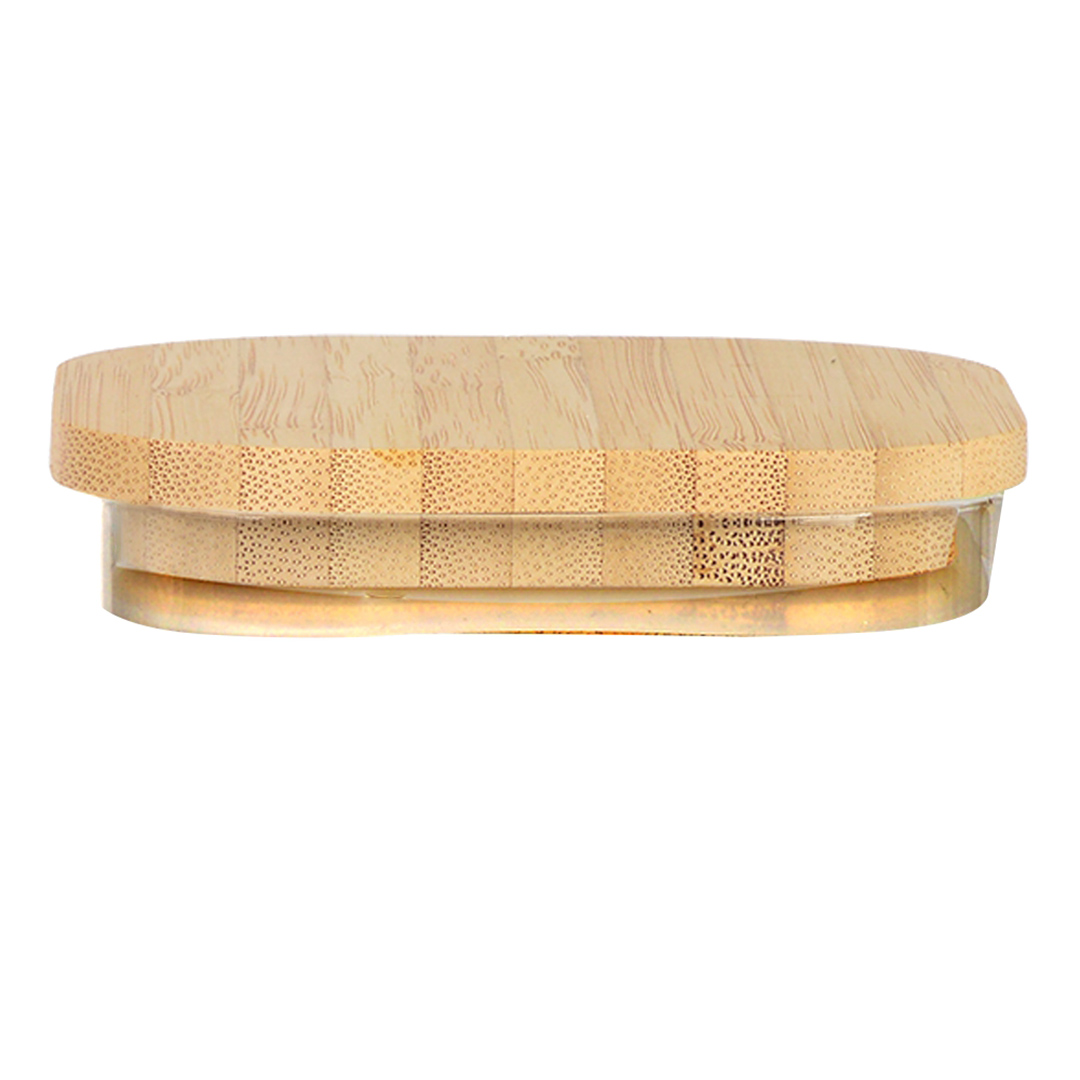 Fotografia para o produto Porta mantimento quadrado em vidro borossilicato com tampa em bambu 1,1L L10xP10xA18cm