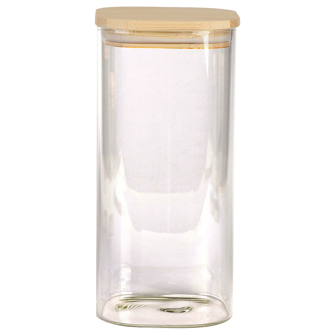 Imagem ilustrativa para Porta mantimento quadrado em vidro borossilicato com tampa em bambu 1,4L L10xP10xA22cm