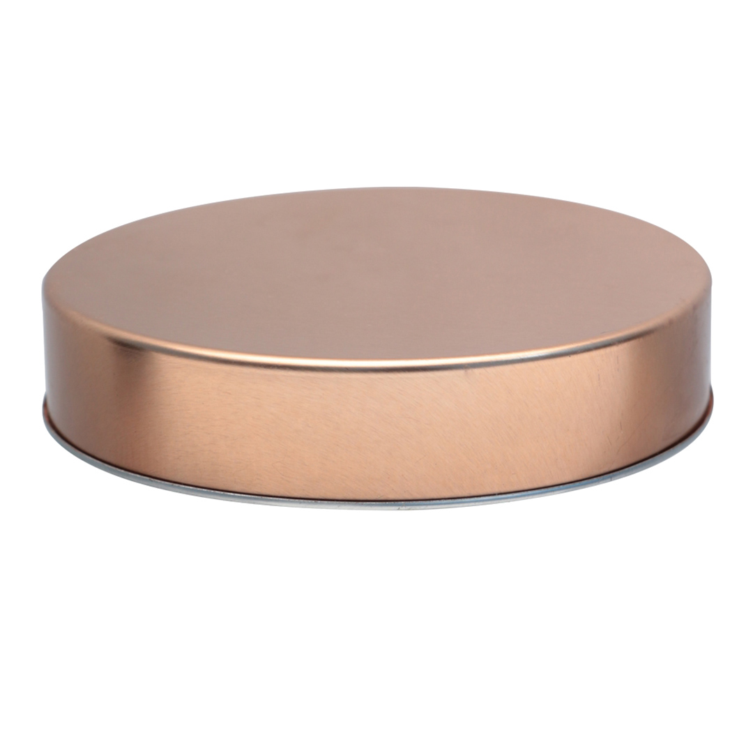 Fotografia para o produto Porta mantimento quadrado em vidro liso com tampa de metal cor cobre 2L L11xP11xA23cm