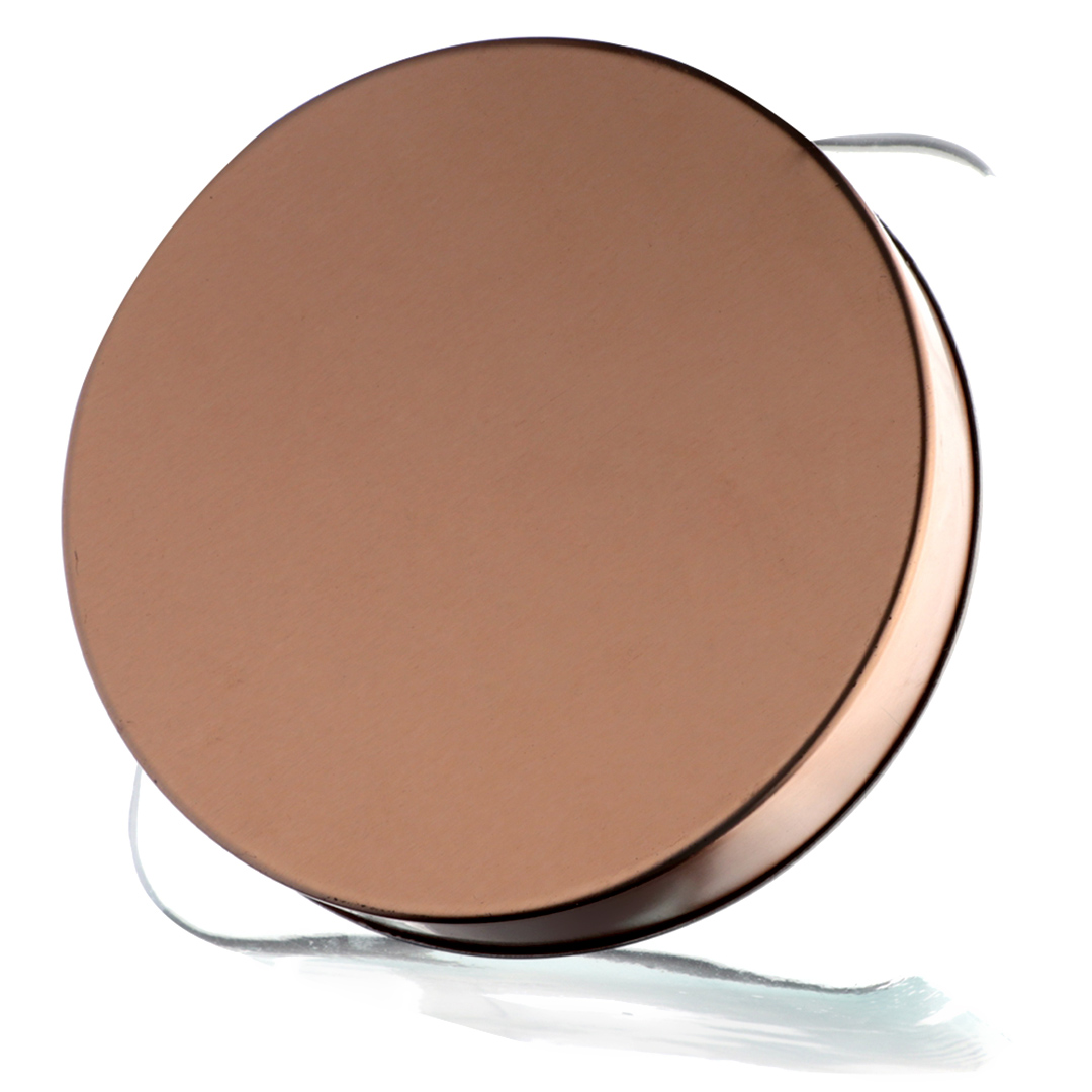 Fotografia para o produto Porta mantimento quadrado em vidro liso com tampa de metal cor cobre 2L L11xP11xA23cm