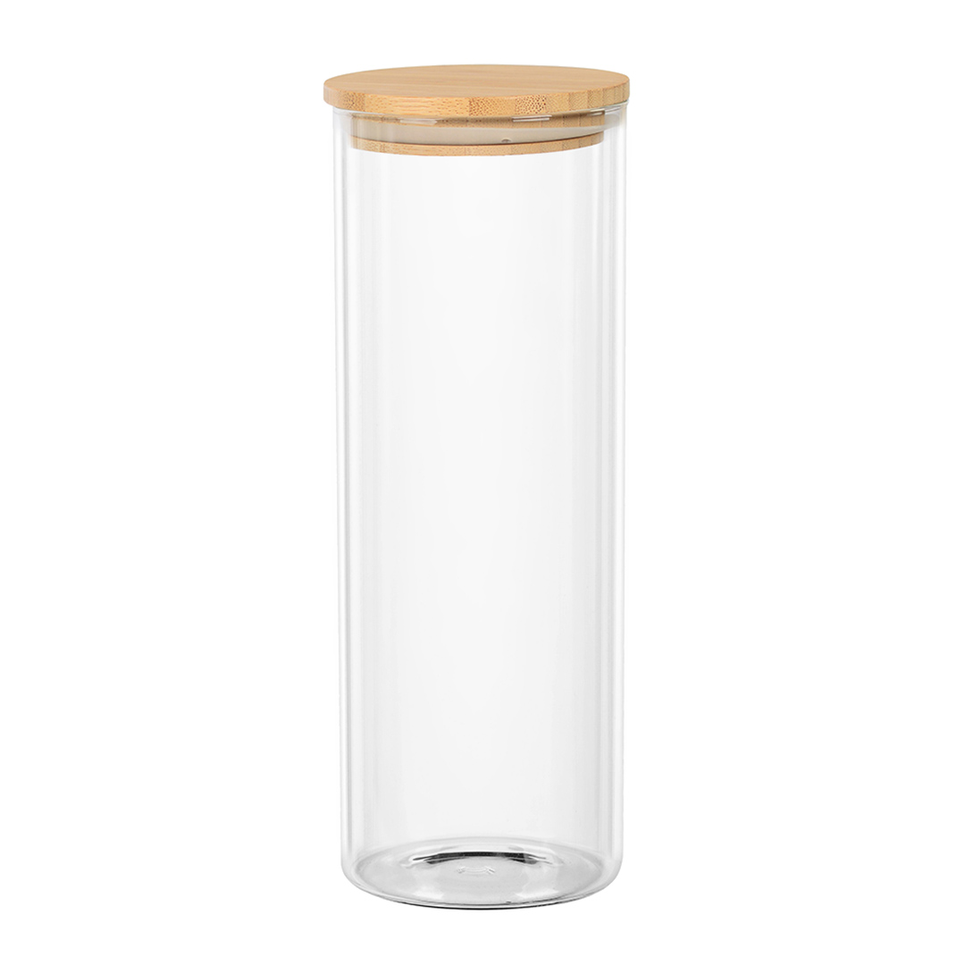 Imagem ilustrativa para Porta mantimento redondo em vidro borossilicato com tampa em bambu 1,8L Ø10xA27,5cm