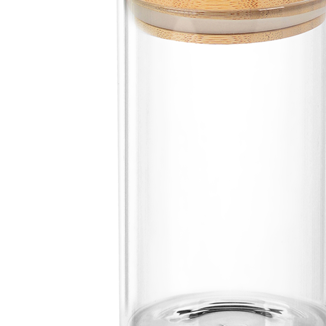 Fotografia para o produto Porta mantimento redondo em vidro borossilicato com tampa de bambu 150ml Ø5.5xA11,5cm