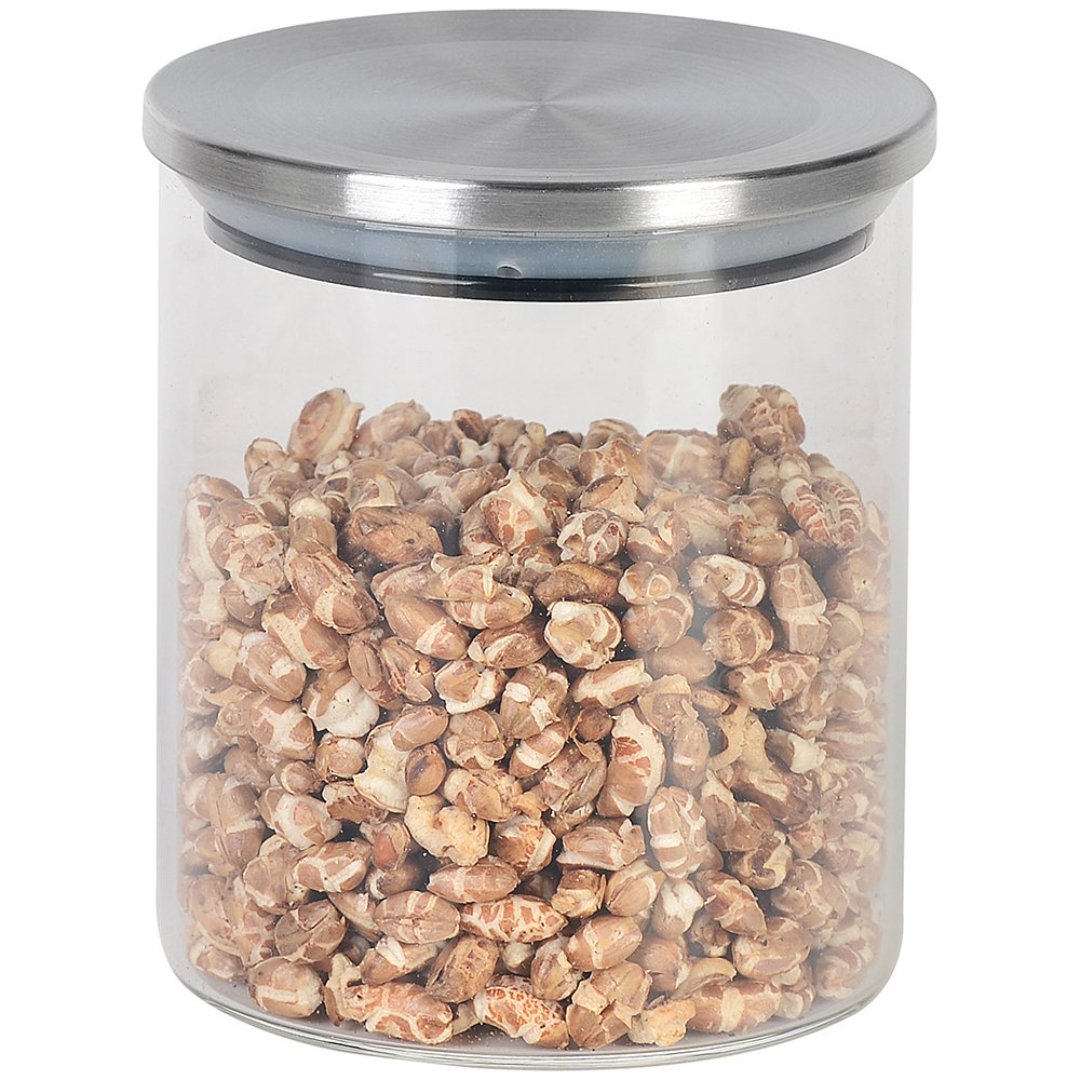 Fotografia para o produto Porta mantimento redondo em vidro borossilicato com tampa de metal 400ml D8xA9,5cm