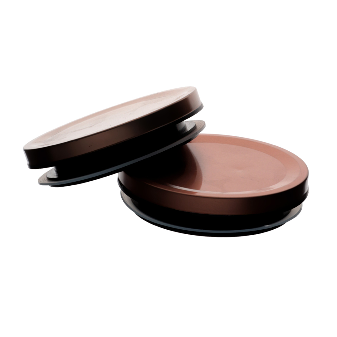 Fotografia para o produto Porta mantimento redondo em vidro borossilicato com tampa de metal cobre 1L Ø10xA17cm