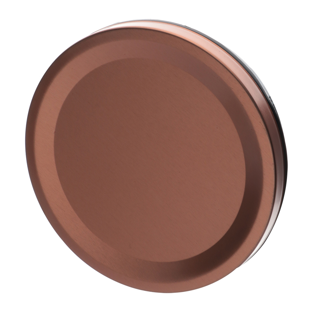 Fotografia para o produto Porta mantimento redondo em vidro borossilicato com tampa de metal cobre 800ml Ø10xA12,5cm