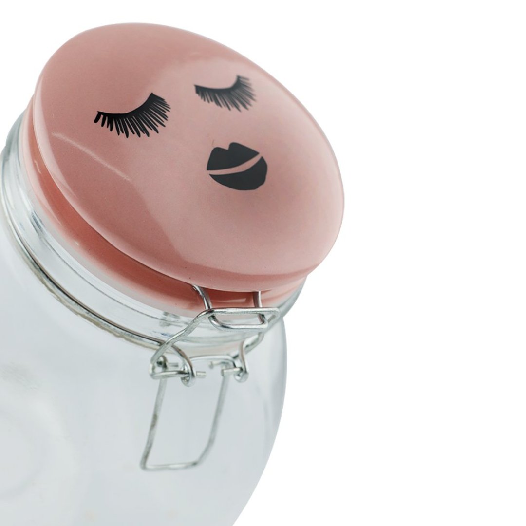 Fotografia para o produto Porta mantimento redondo em vidro com tampa e trava 1,2L Ø14,5xA16,5cm