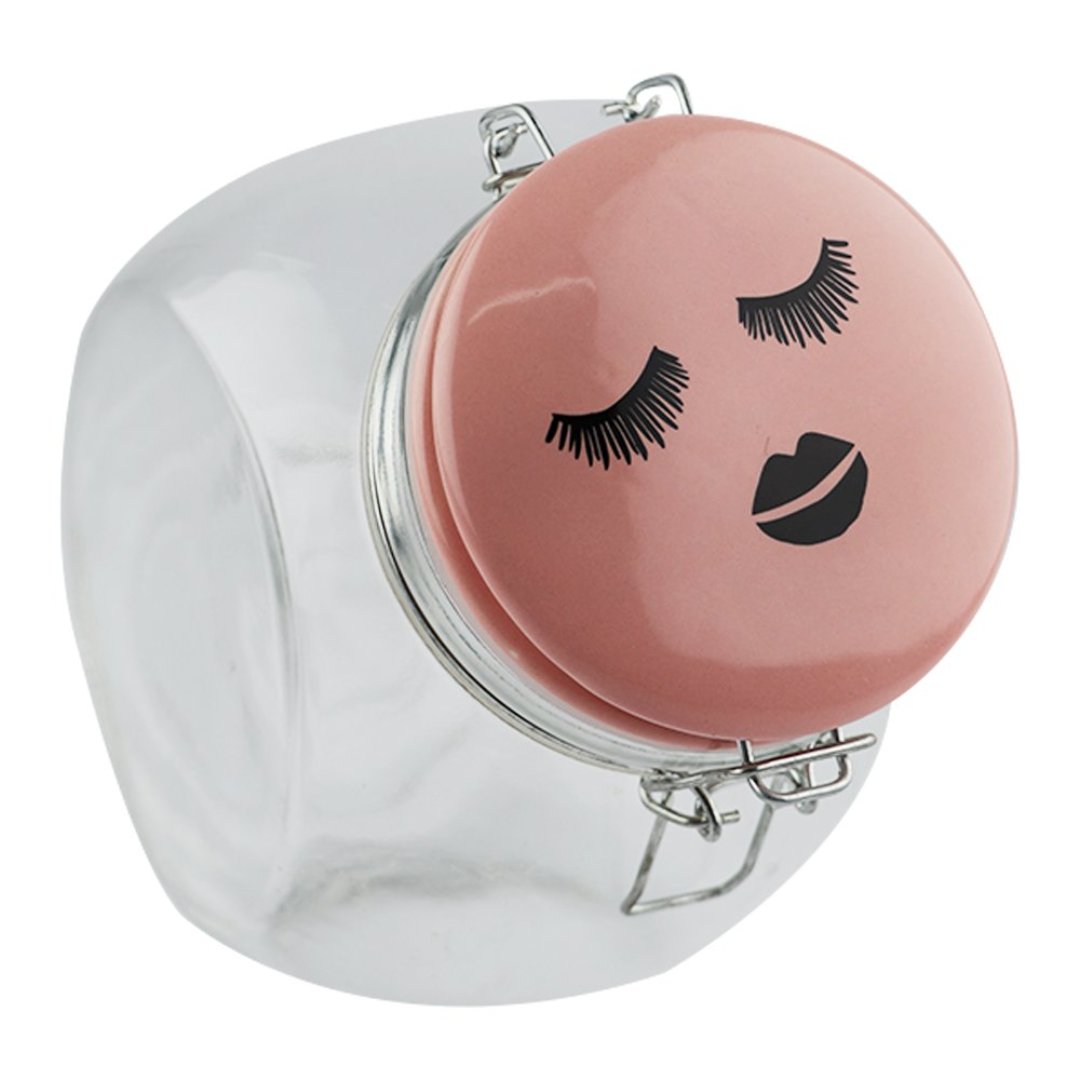 Fotografia para o produto Porta mantimento redondo em vidro com tampa e trava 1,2L Ø14,5xA16,5cm