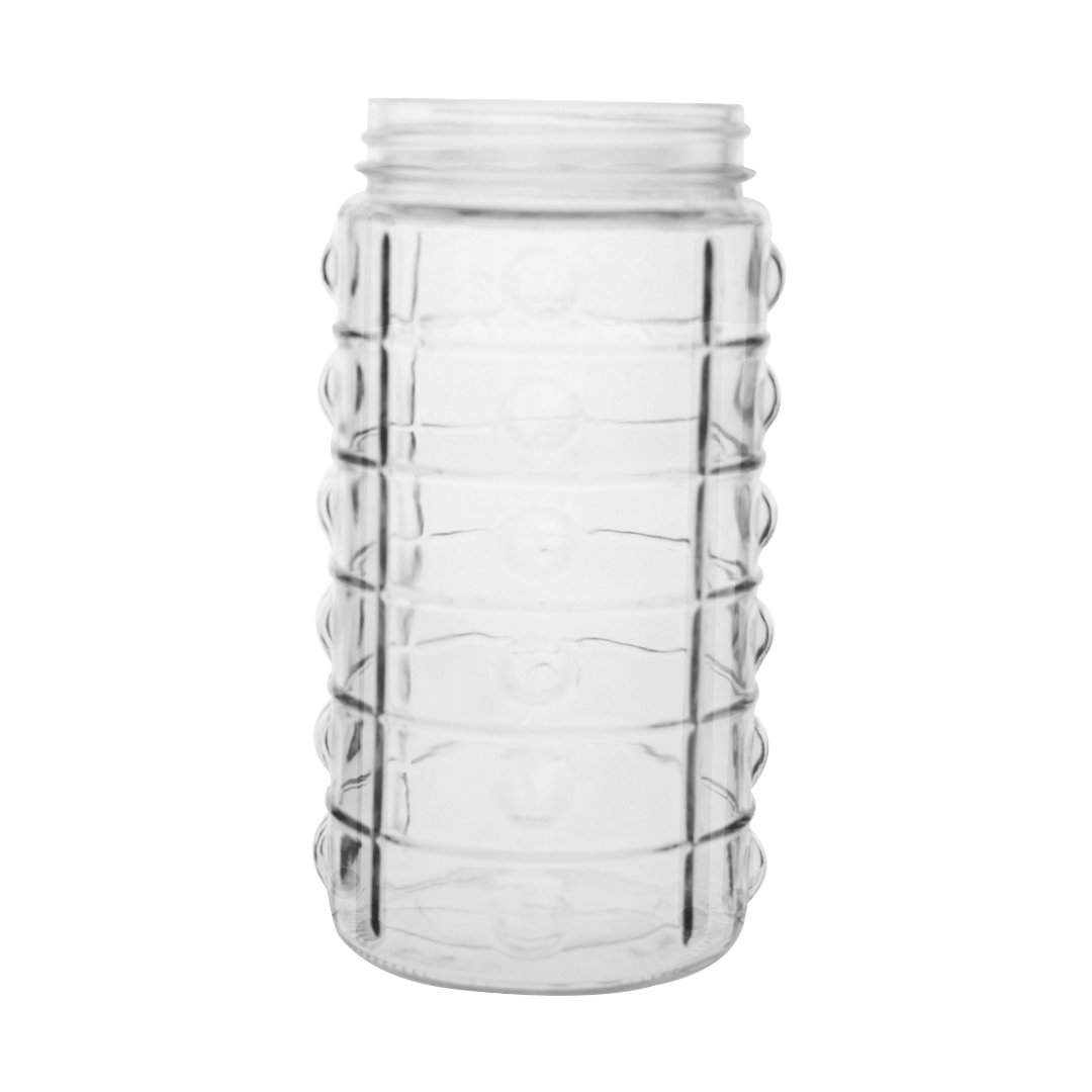 Fotografia para o produto Porta mantimento redondo em vidro com tampa em plástico cor cinza 2L Ø12xA26cm