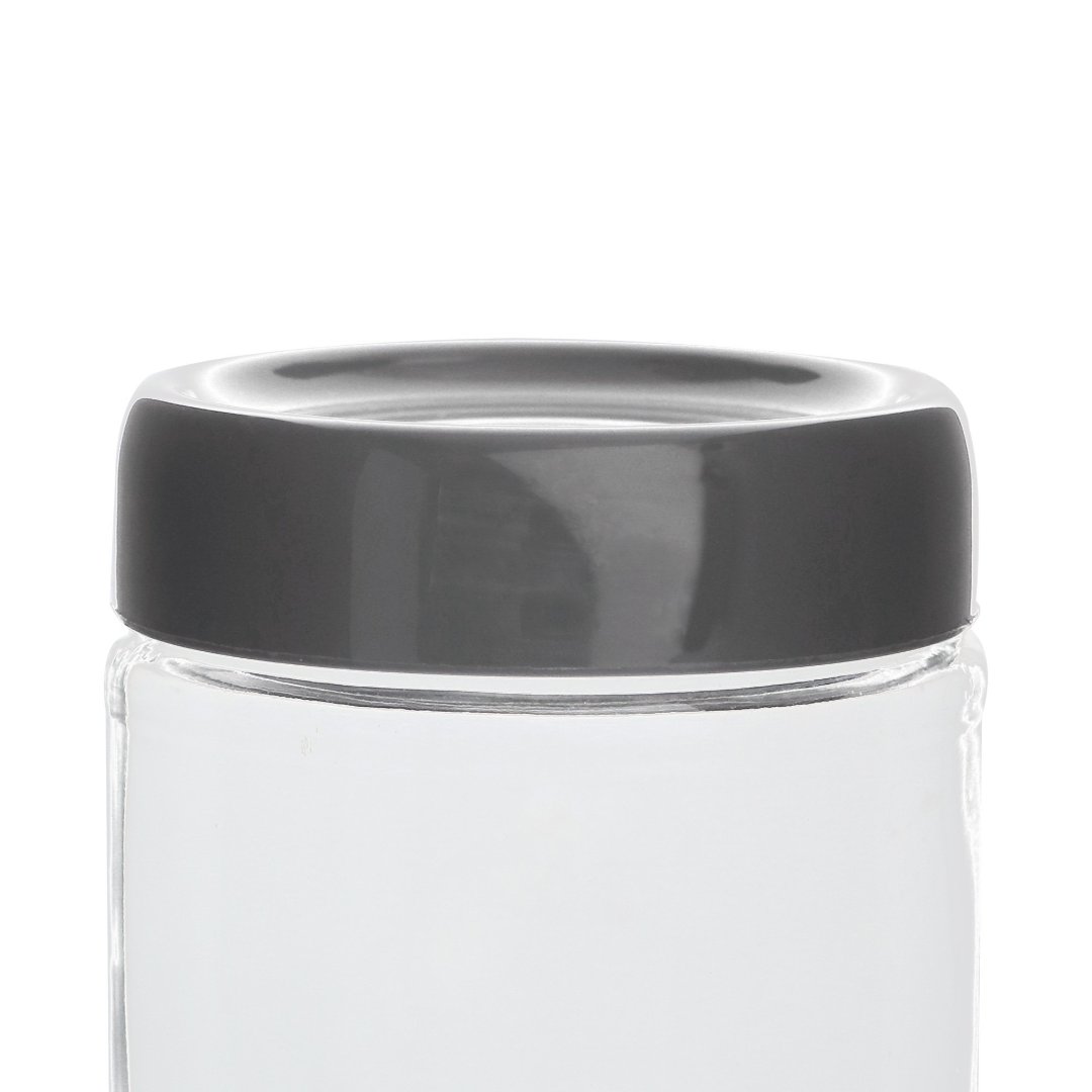 Fotografia para o produto Porta mantimento redondo em vidro com tampa em plástico cor cinza 660ml Ø9xA15cm