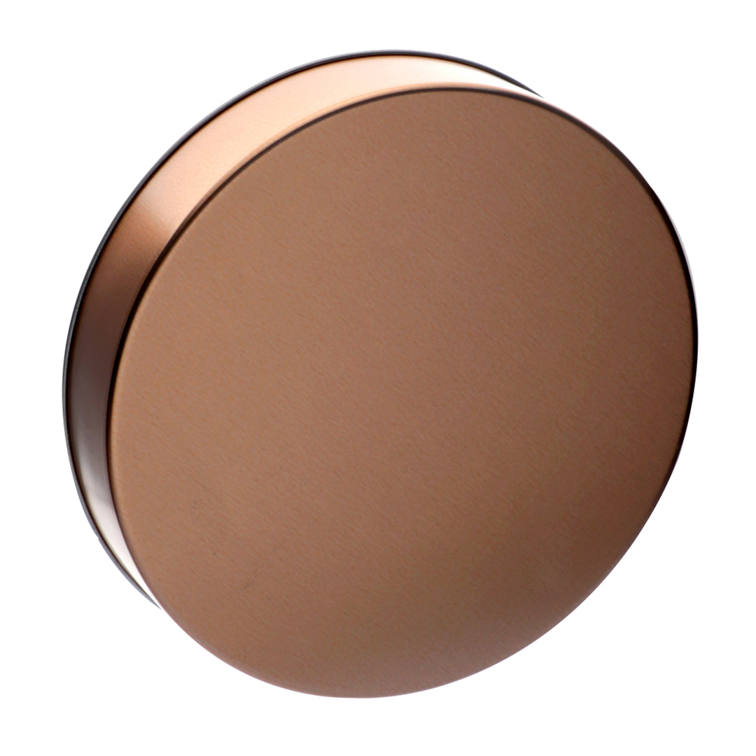 Fotografia para o produto Porta mantimento redondo em vidro liso com tampa de metal cor cobre 880ml Ø11xA12cm