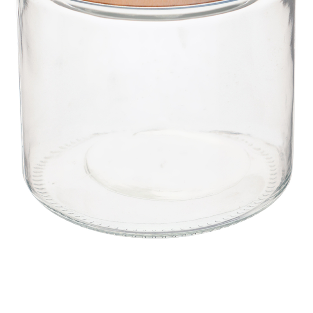 Fotografia para o produto Porta mantimento redondo em vidro liso com tampa de metal cor cobre 880ml Ø11xA12cm