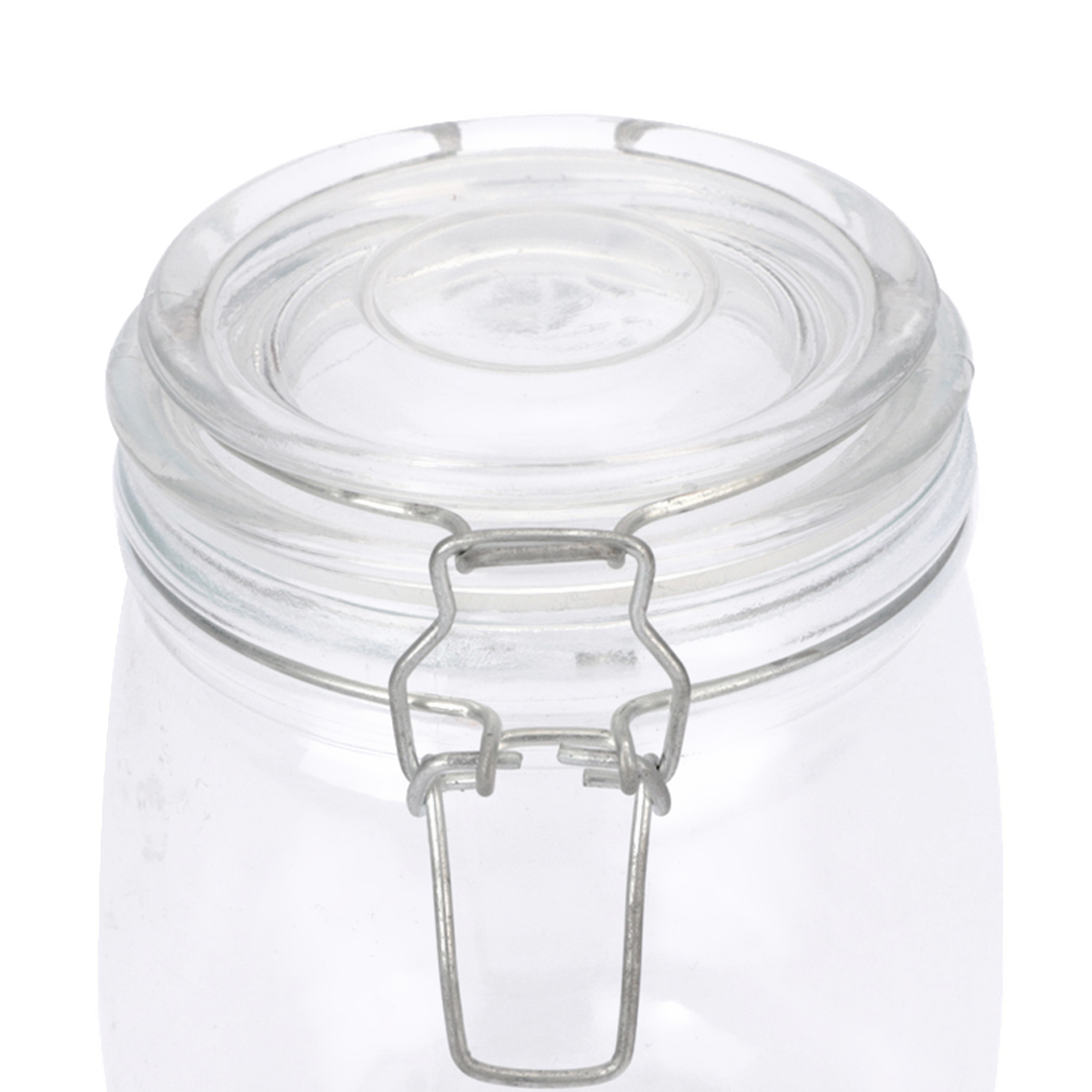 Fotografia para o produto Porta mantimento redondo em vidro liso com tampa e trava 750ml Ø10,5xA14cm