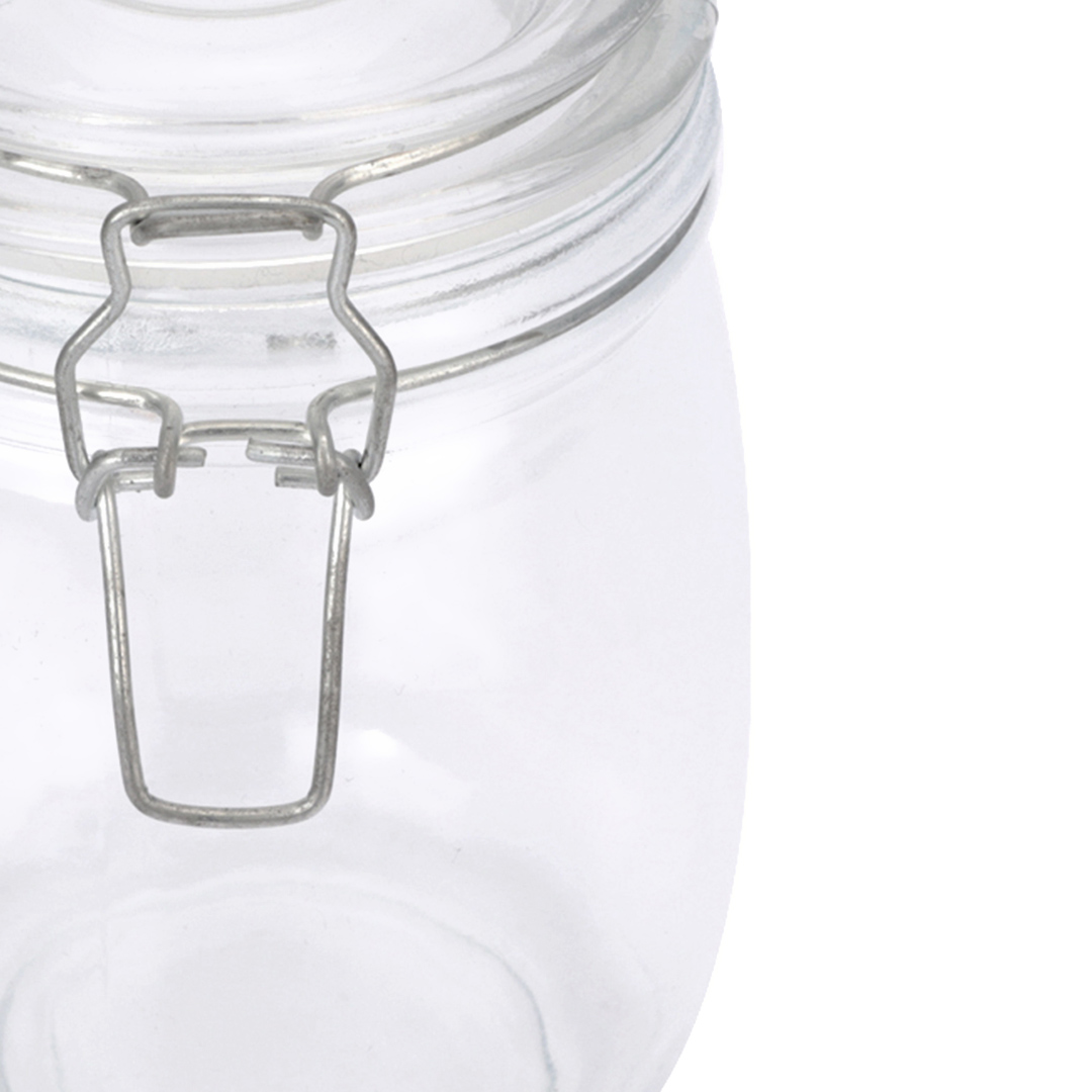 Fotografia para o produto Porta mantimento redondo em vidro liso com tampa e trava 750ml Ø10,5xA14cm