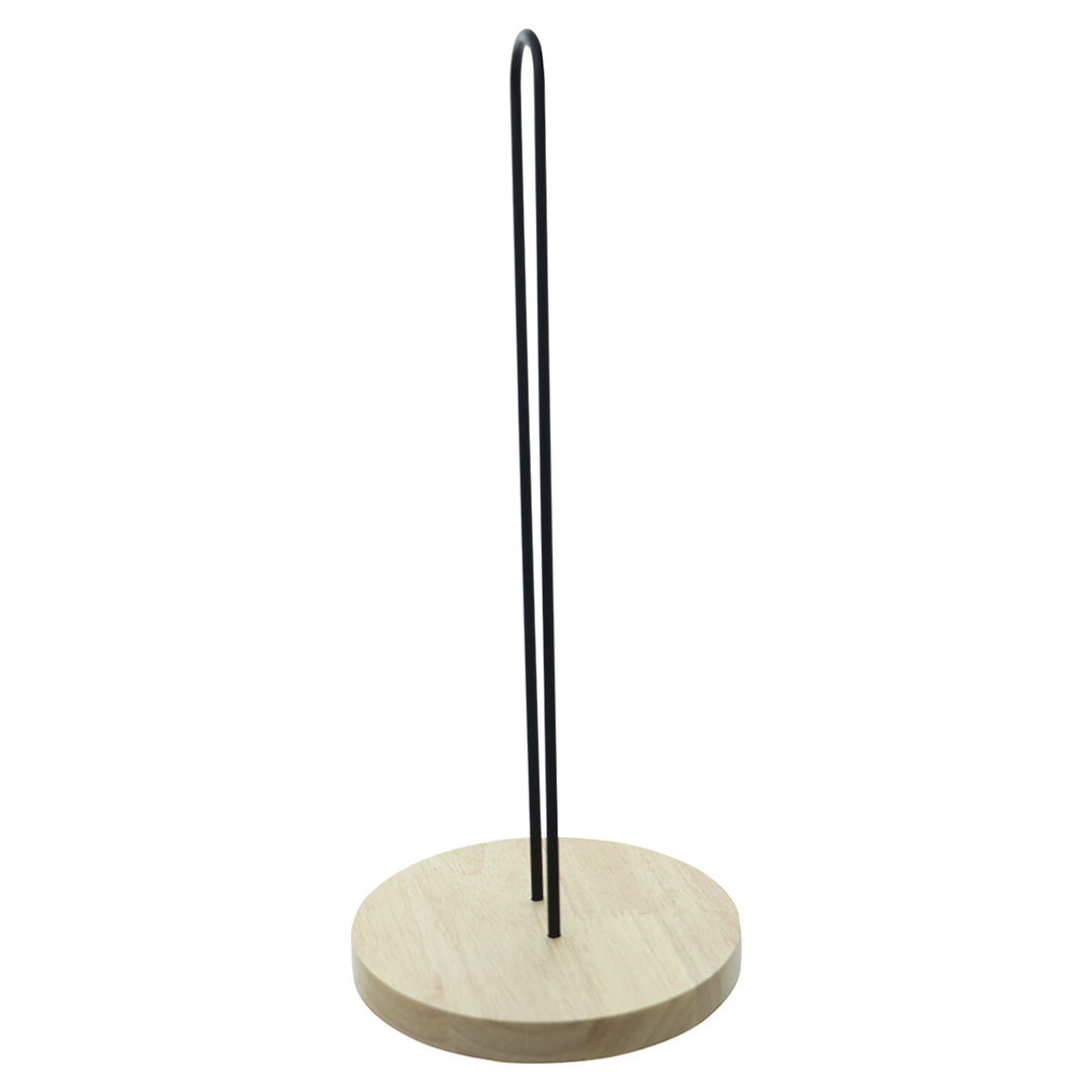 Fotografia para o produto Porta papel toalha em metal com base de madeira Ø15xA33cm