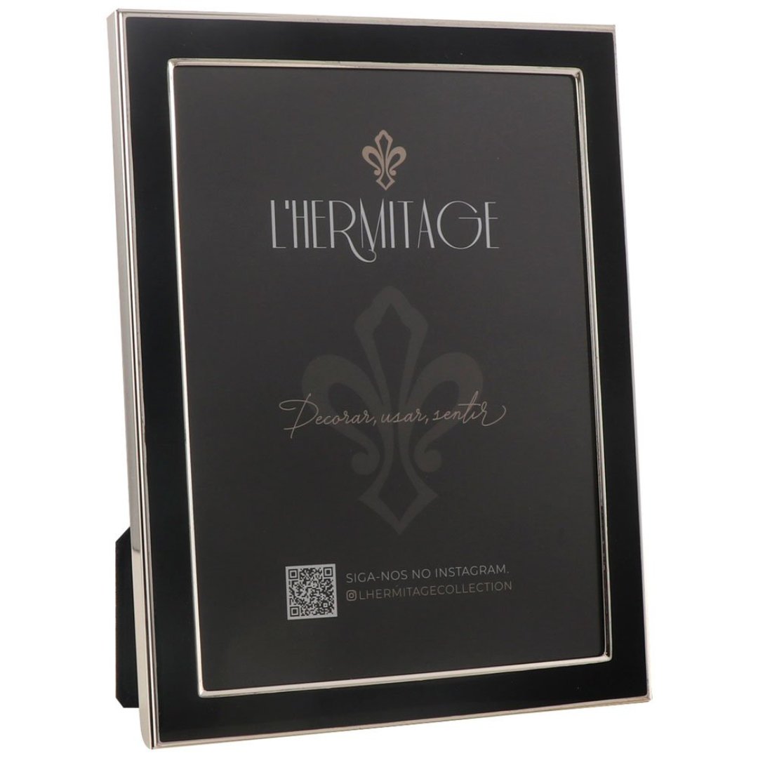 Imagem ilustrativa para Porta retrato em metal L15xP20cm cor prata e preta