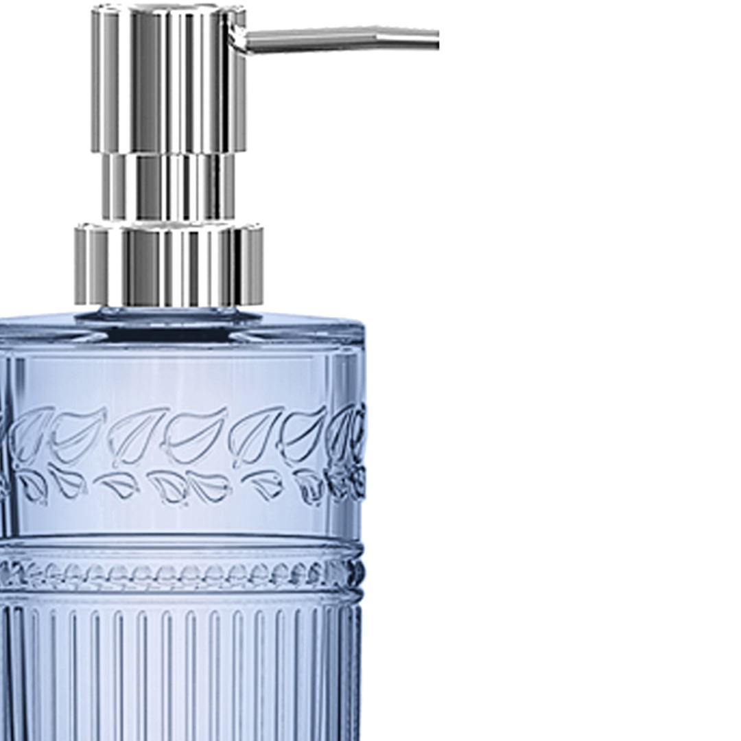 Fotografia para o produto Porta sabonete em vidro Ø7xA16cm 330ml cor azul luster