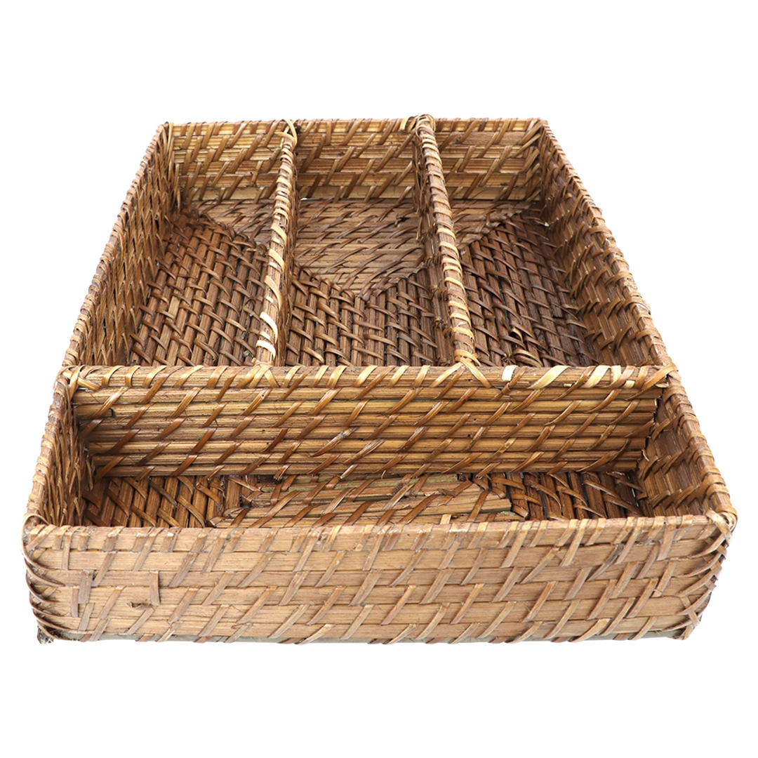 Fotografia para o produto Porta talheres em bambu e rattan L34xP24xA6cm